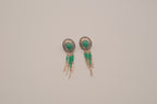 Vintage Southwestern-style sterling silver Malachite dangle earrings