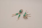Vintage Southwestern-style sterling silver Malachite dangle earrings