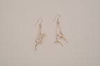 Vintage sterling silver double dolphin dangle earrings