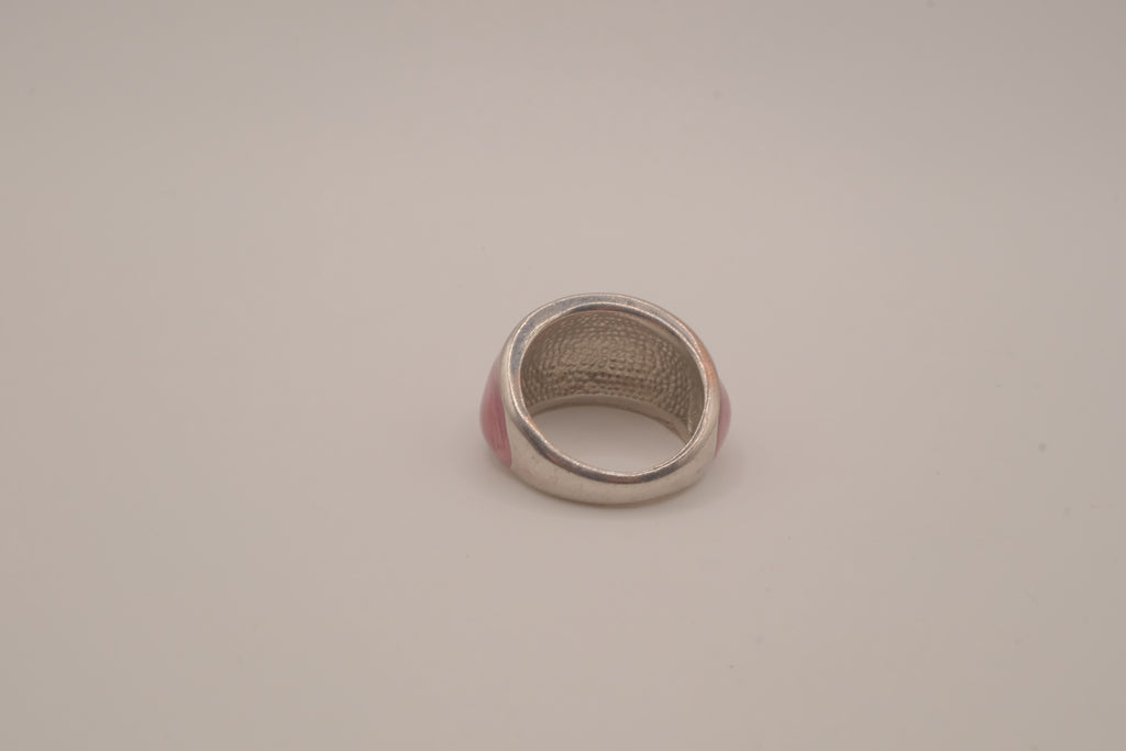 Pink marbled dome ring