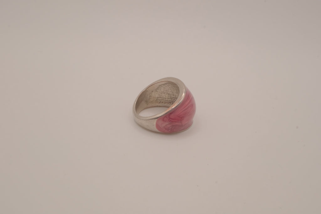 Pink marbled dome ring