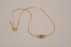 Vintage gold-tone herringbone chain necklace