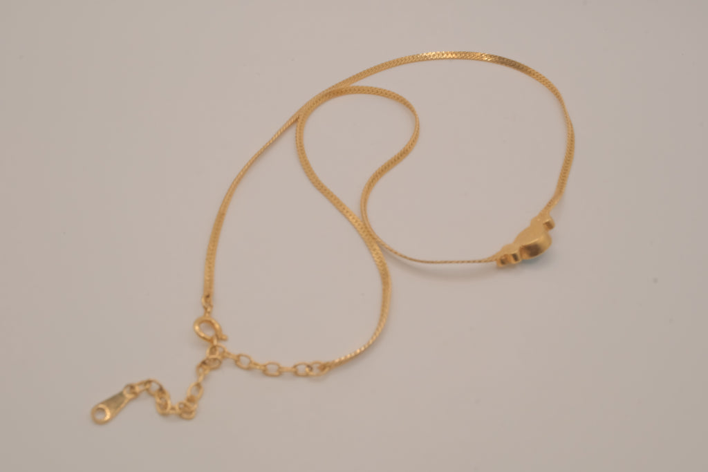 Vintage gold-tone herringbone chain necklace