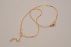 Vintage gold-tone herringbone chain necklace