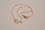 Vintage gold-tone herringbone chain necklace