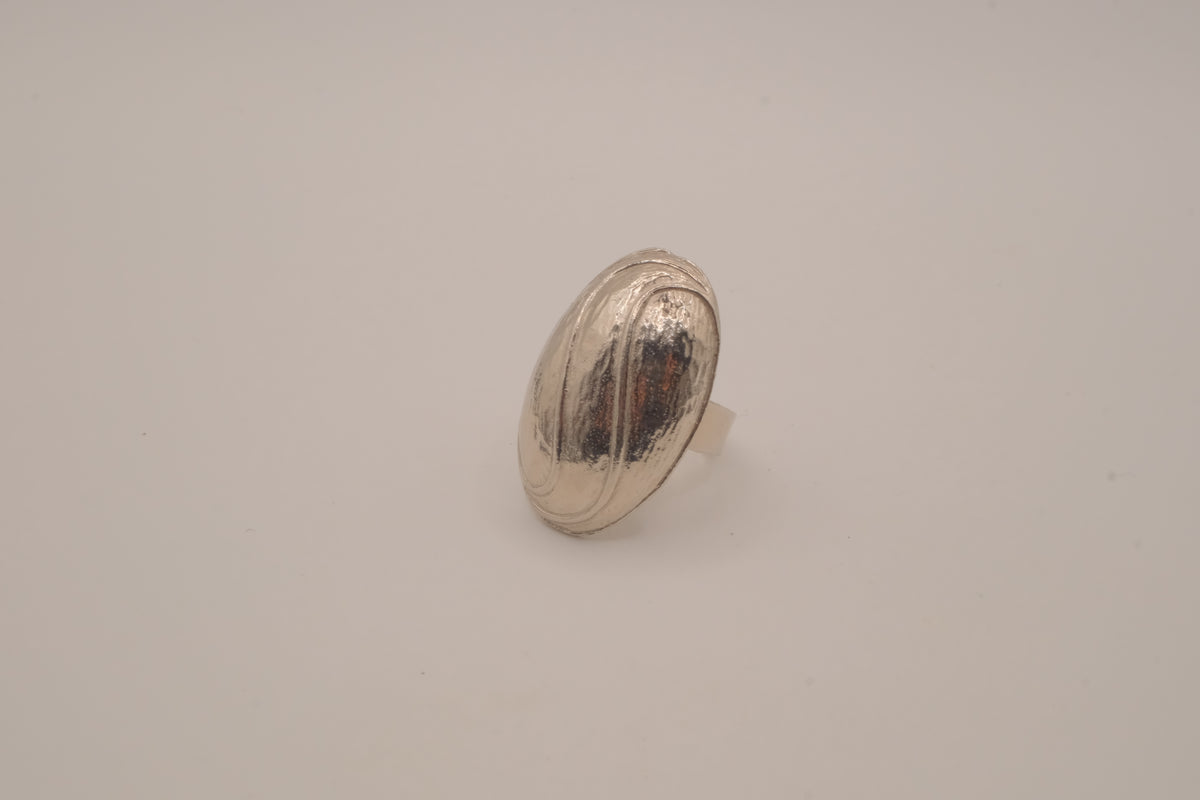 Vintage modernist silver tone statement ring