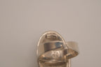 Vintage modernist silver tone statement ring