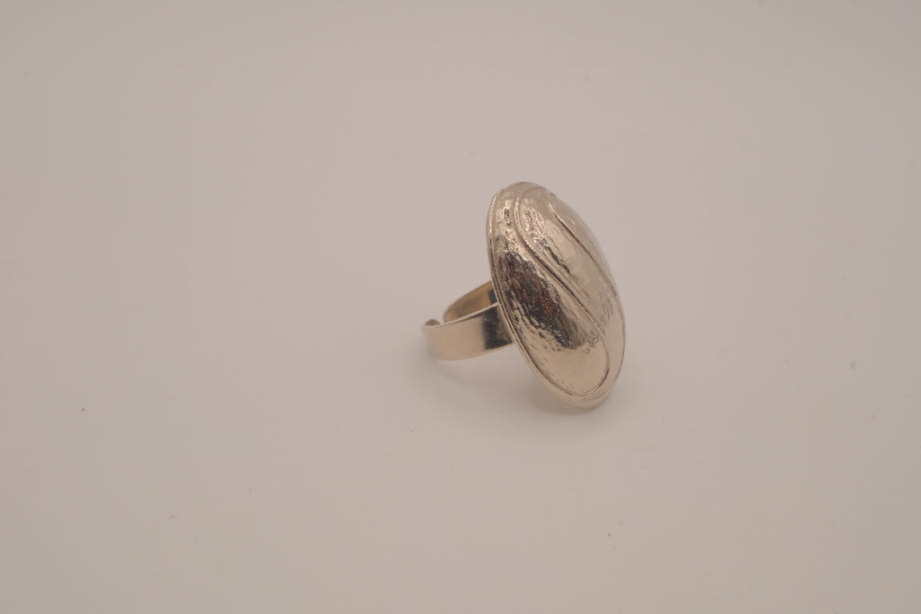 Vintage modernist silver tone statement ring