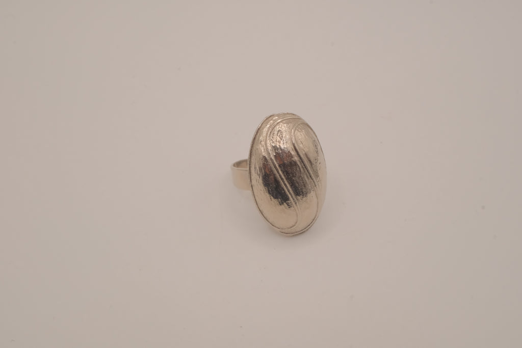 Vintage modernist silver tone statement ring