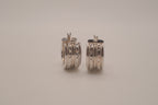 Vintage Sterling silver diamond-cut wide hoop earrings