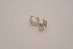 Vintage Sterling silver diamond-cut wide hoop earrings