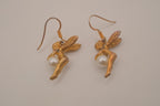 Vintage gold-tone fairy dangle earrings