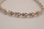 Vintage Avon silver-tone rhinestone chevron tennis bracelet