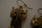 Vintage Brass Owl dangle earrings