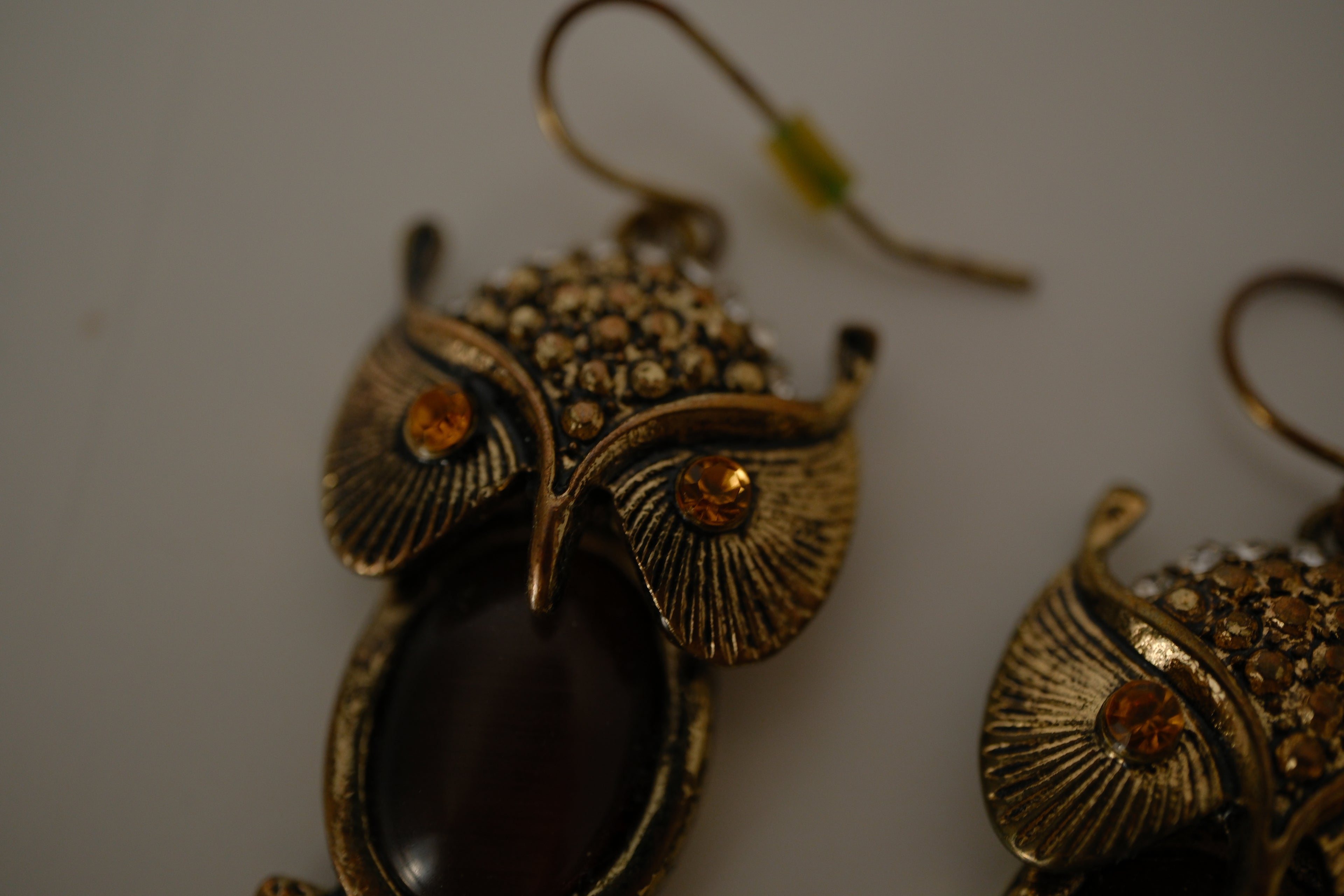 Vintage Brass Owl dangle earrings