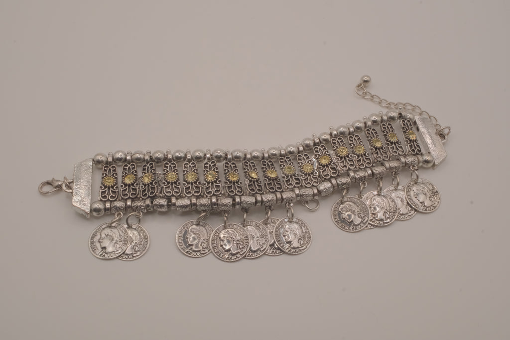 Vintage Turkish-style coin bracelet