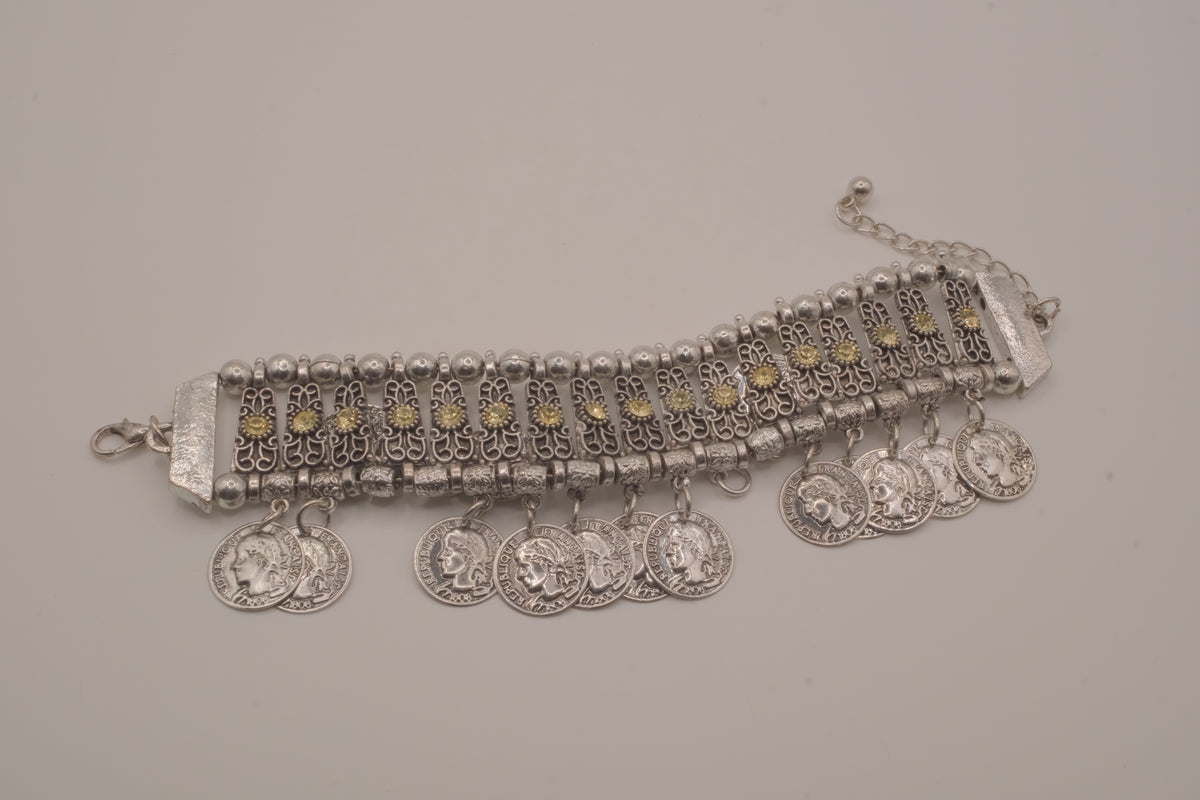 Vintage Turkish-style coin bracelet