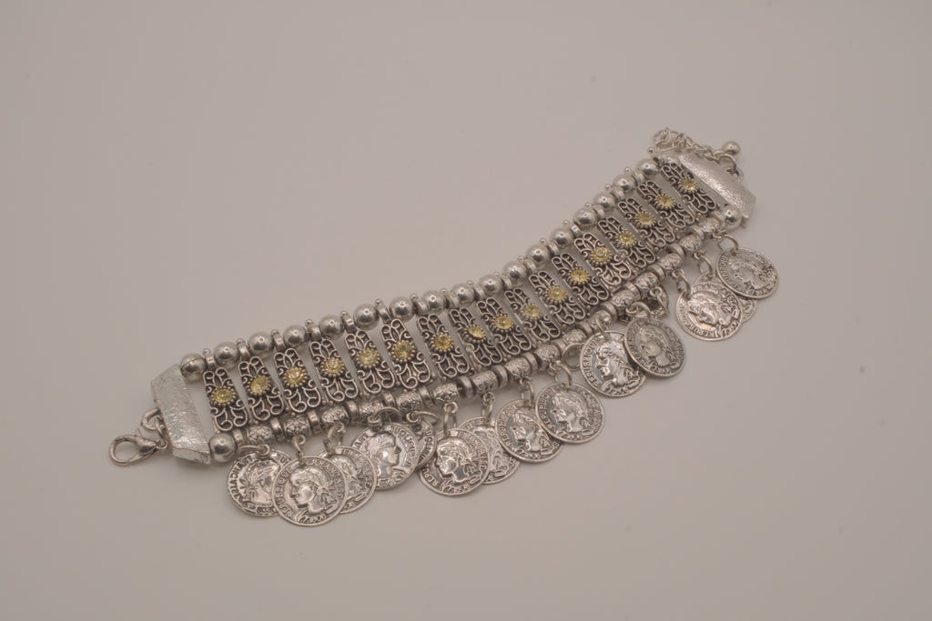 Vintage Turkish-style coin bracelet