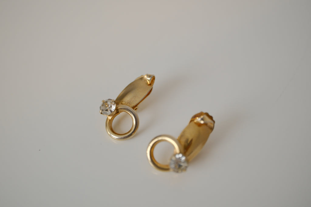 Vintage Triad gold tone clip-on earrings