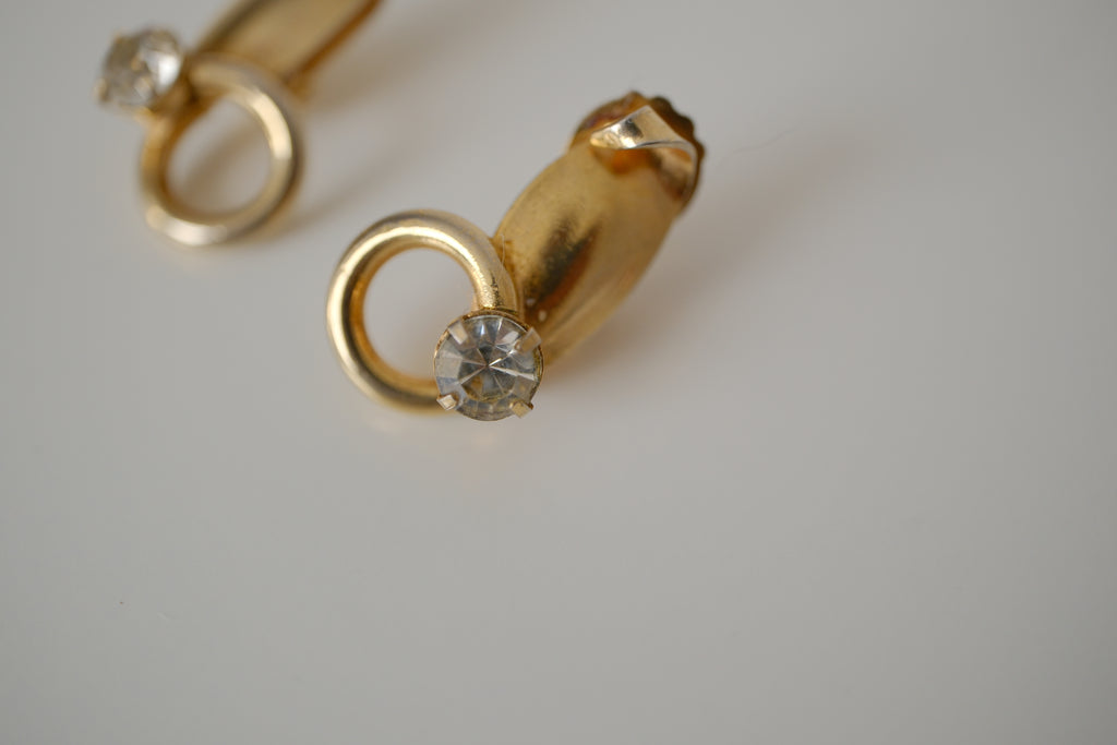 Vintage Triad gold tone clip-on earrings