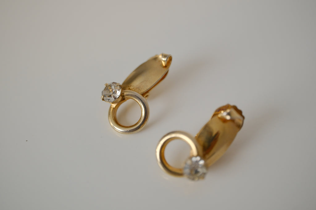 Vintage Triad gold tone clip-on earrings