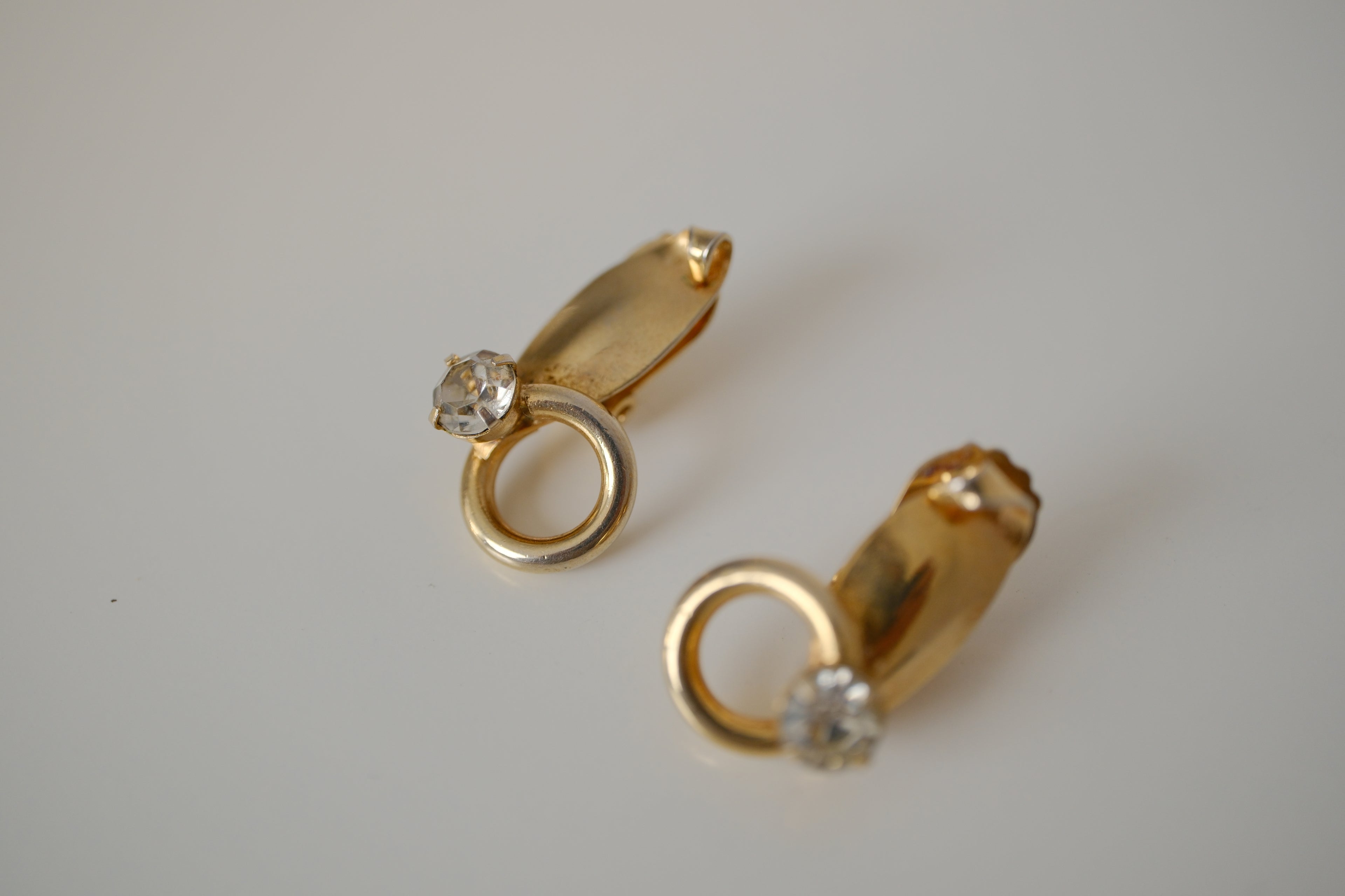 Vintage Triad gold tone clip-on earrings