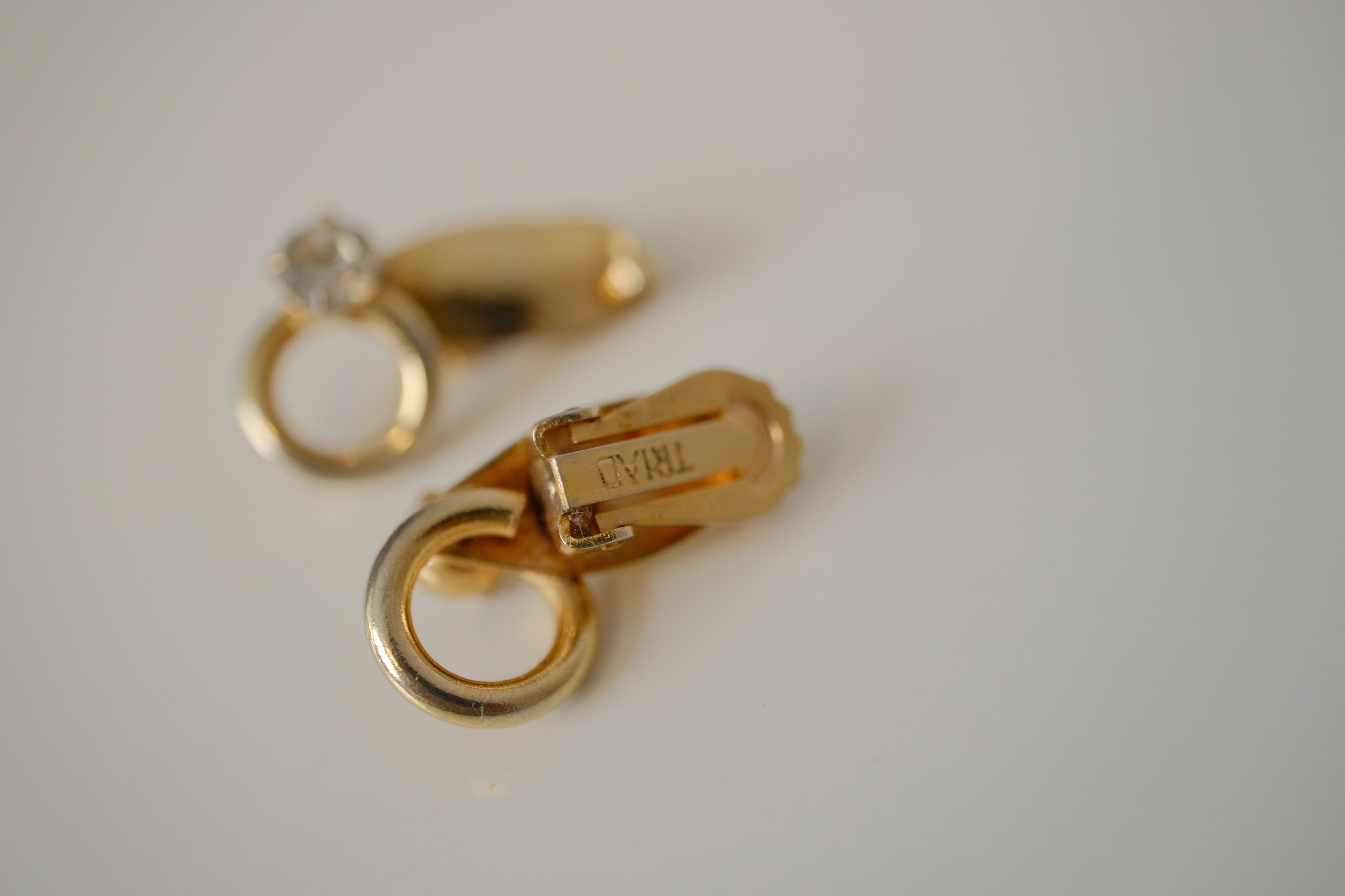 Vintage Triad gold tone clip-on earrings