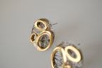 Abstract mixed-metal stud earrings