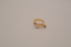 Contemporary multi-element stack geometric ring