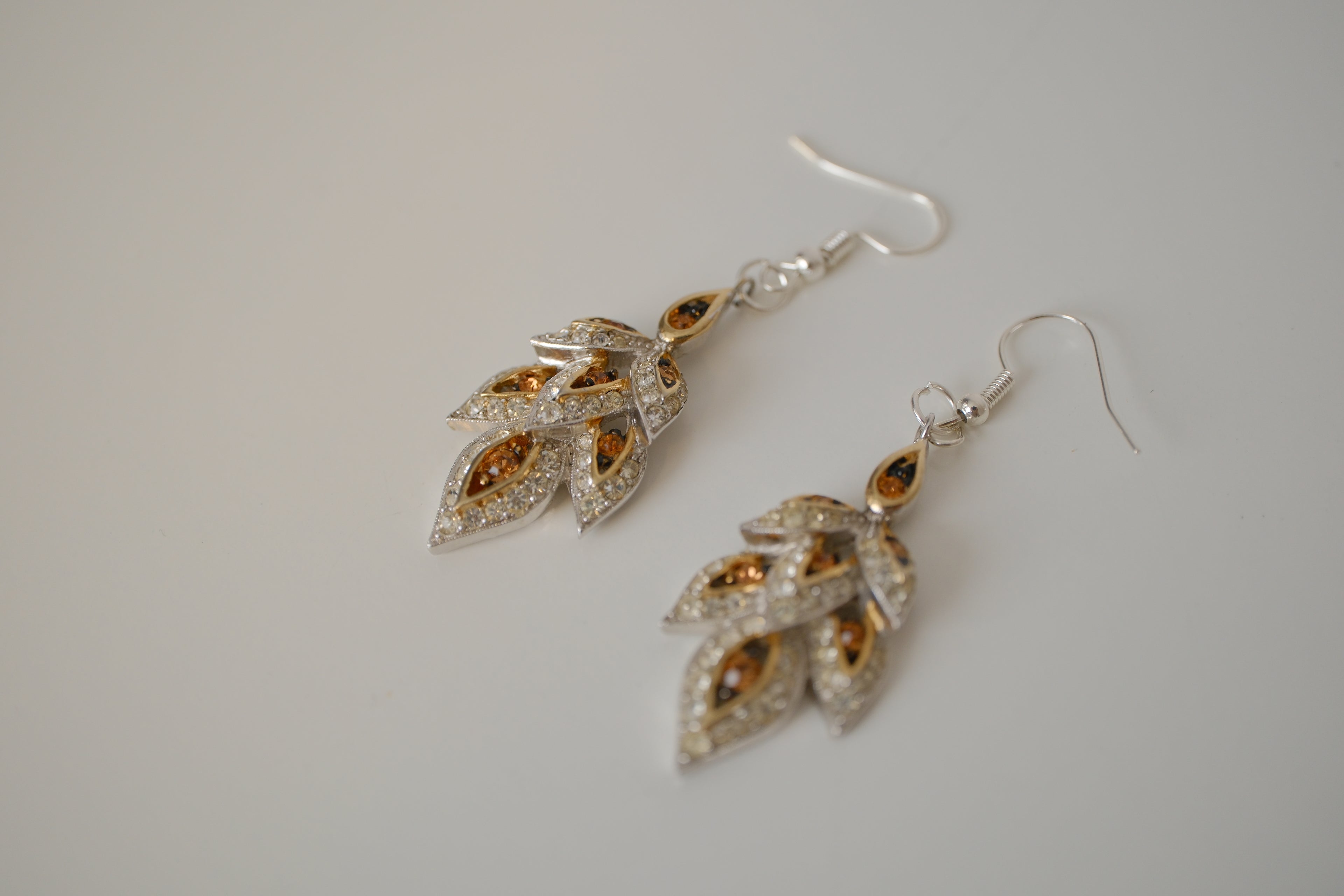 Vintage LeC cascading leaf dangle earrings