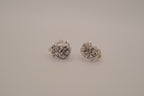 Vintage floral huggie hoop clip-on earrings