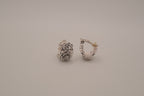 Vintage floral huggie hoop clip-on earrings