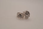 Vintage floral huggie hoop clip-on earrings