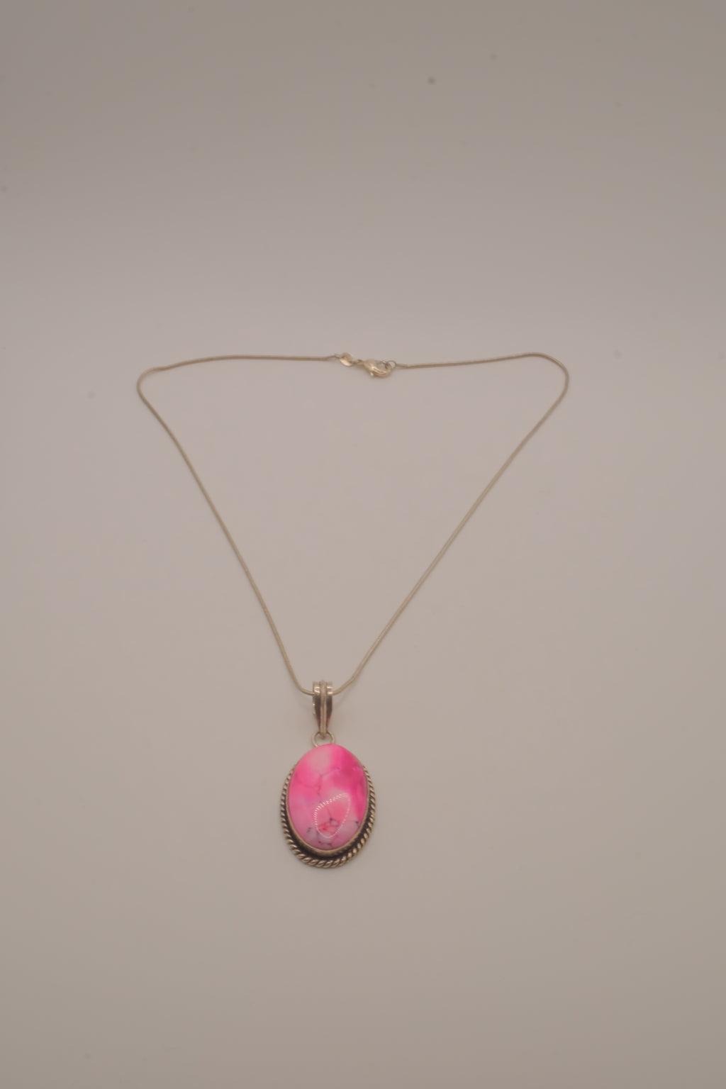Sterling silver Mojave turquoise pendant necklace