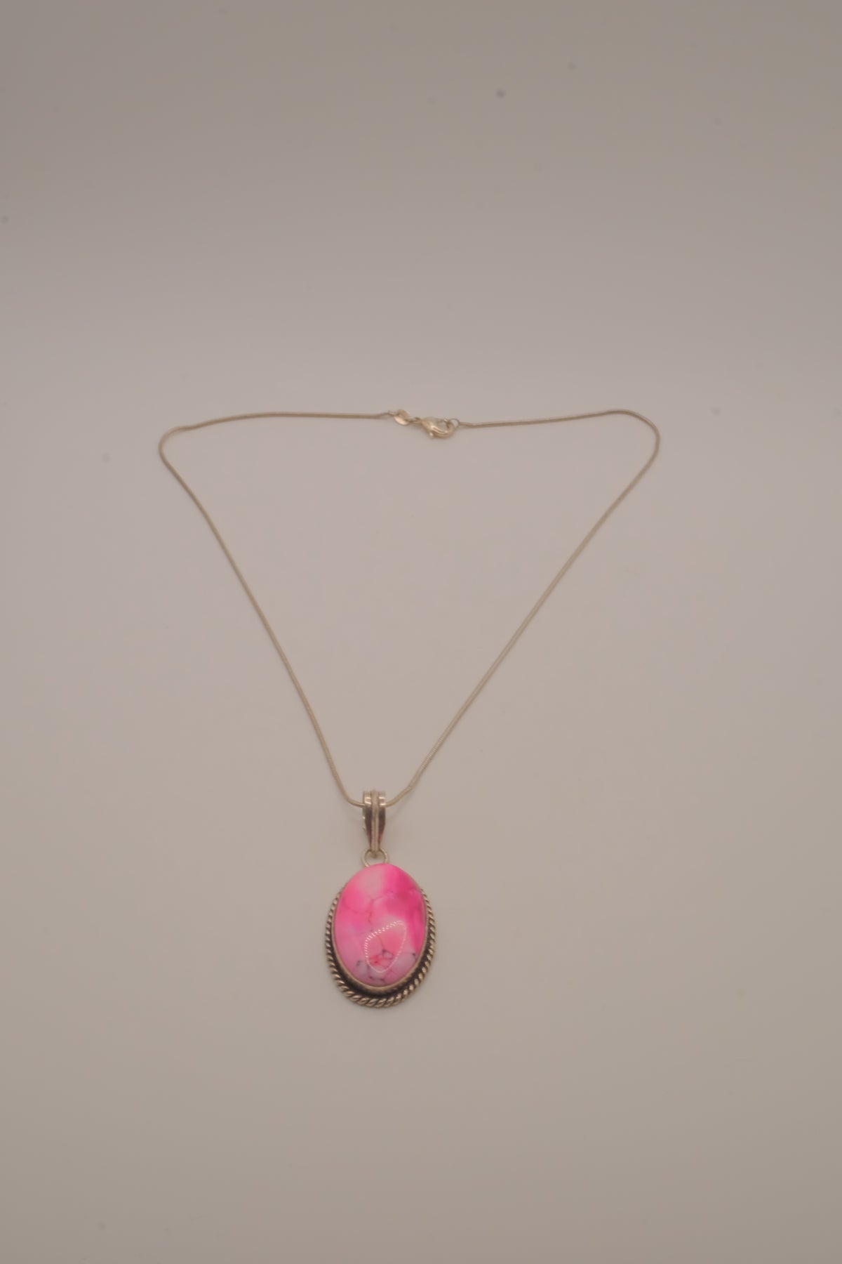 Sterling silver Mojave turquoise pendant necklace