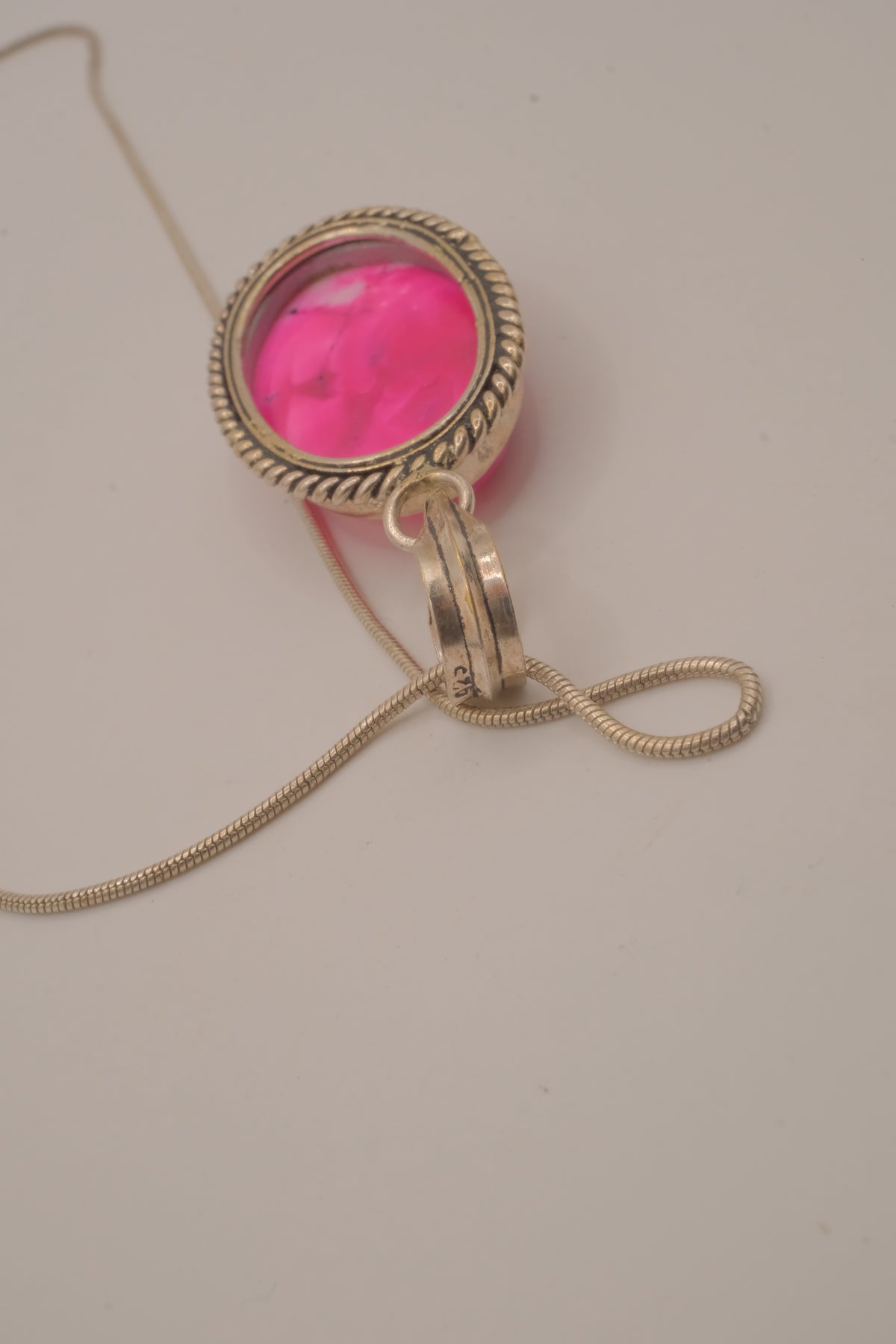 Sterling silver Mojave turquoise pendant necklace