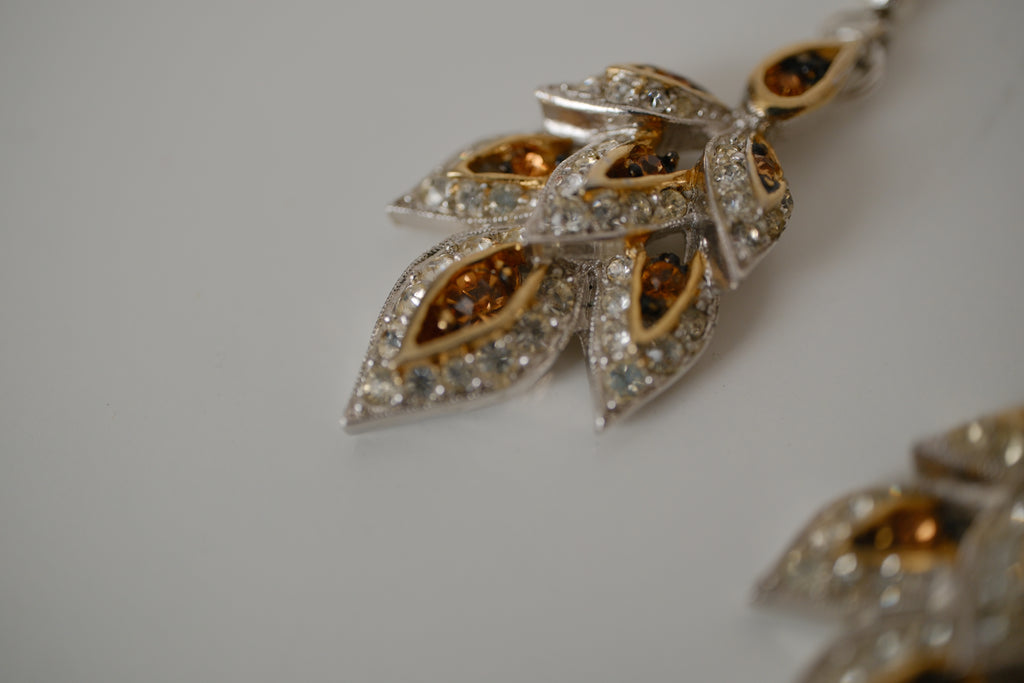 Vintage LeC cascading leaf dangle earrings