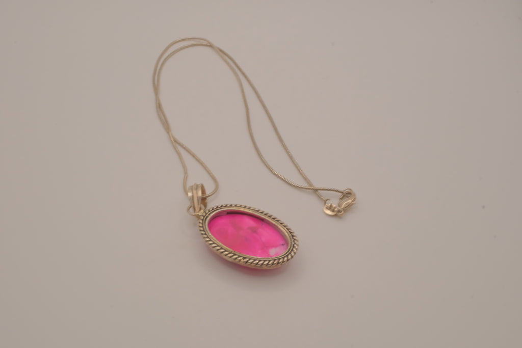 Sterling silver Mojave turquoise pendant necklace