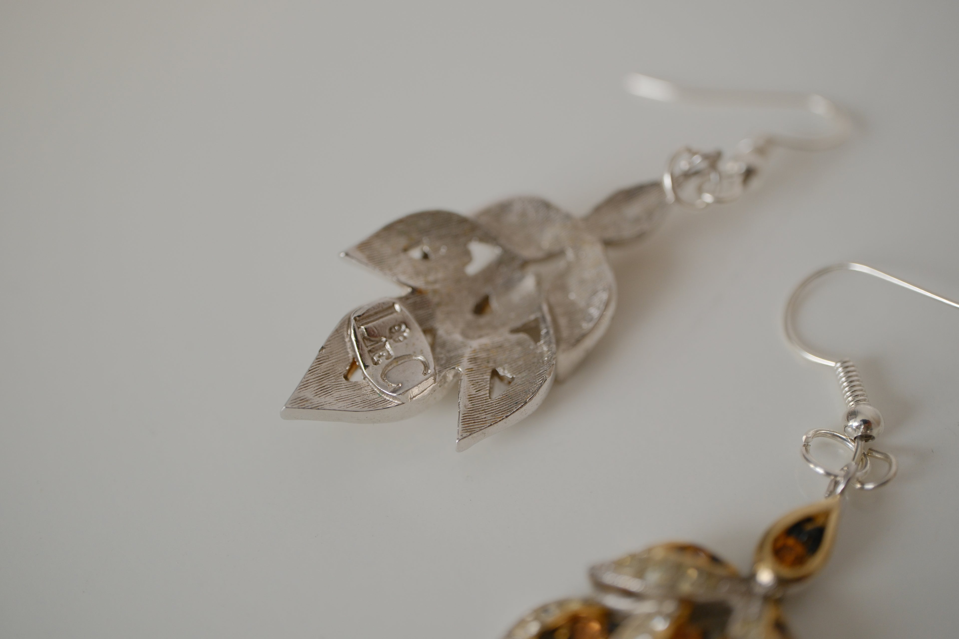 Vintage LeC cascading leaf dangle earrings