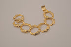 Vintage gold tone geometric link bracelet