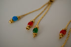Vintage three-strand tassel earrings