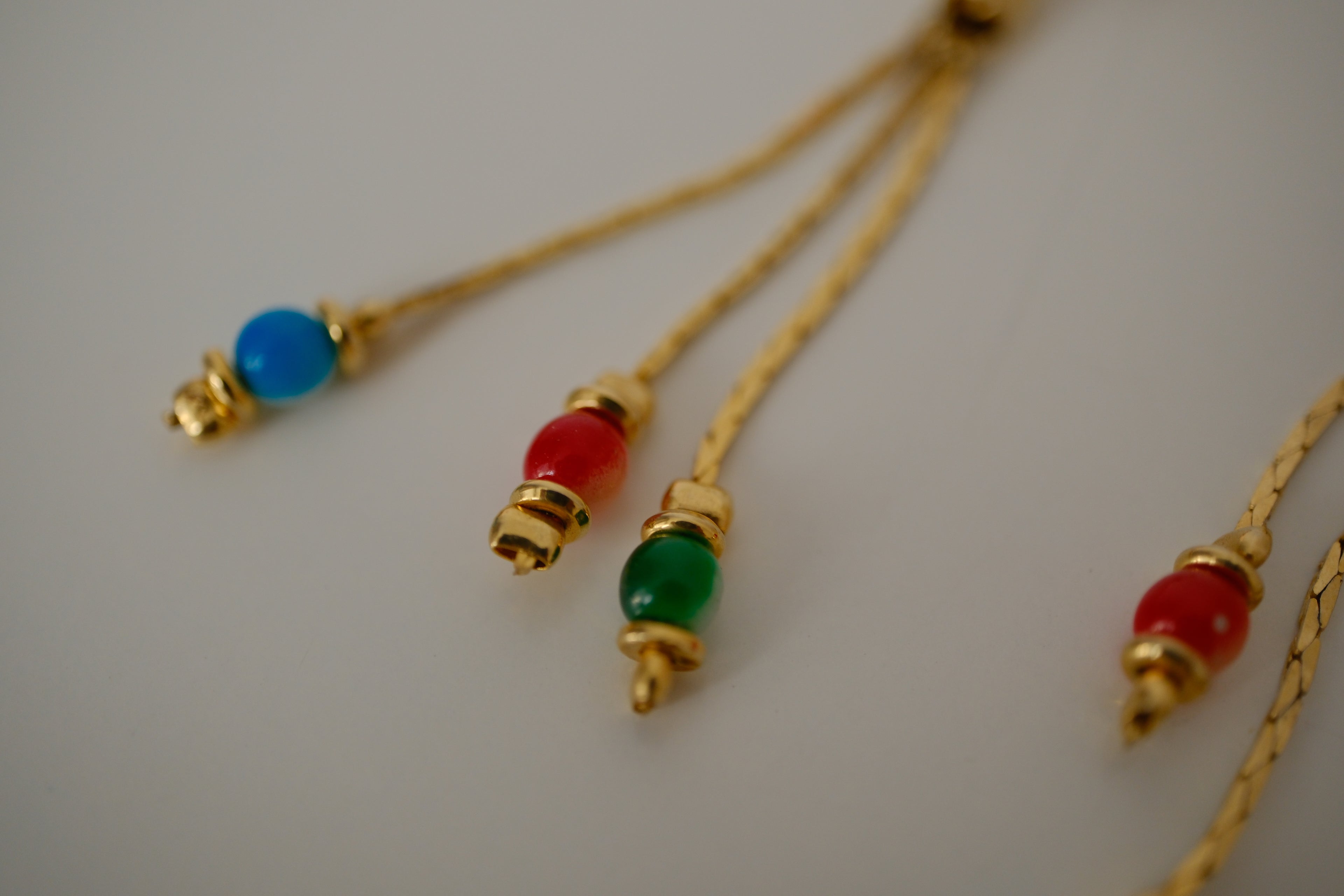 Vintage three-strand tassel earrings