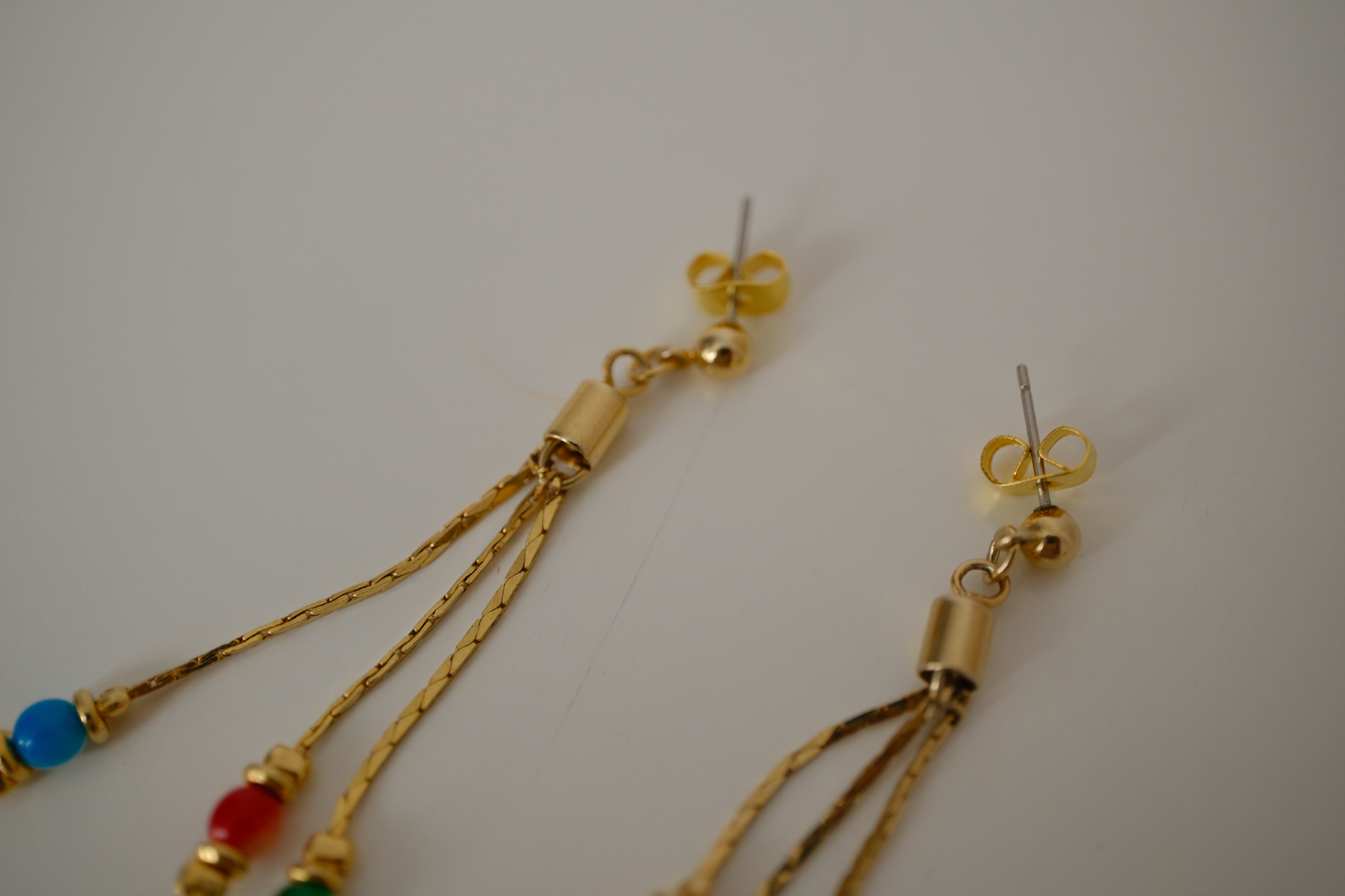 Vintage three-strand tassel earrings
