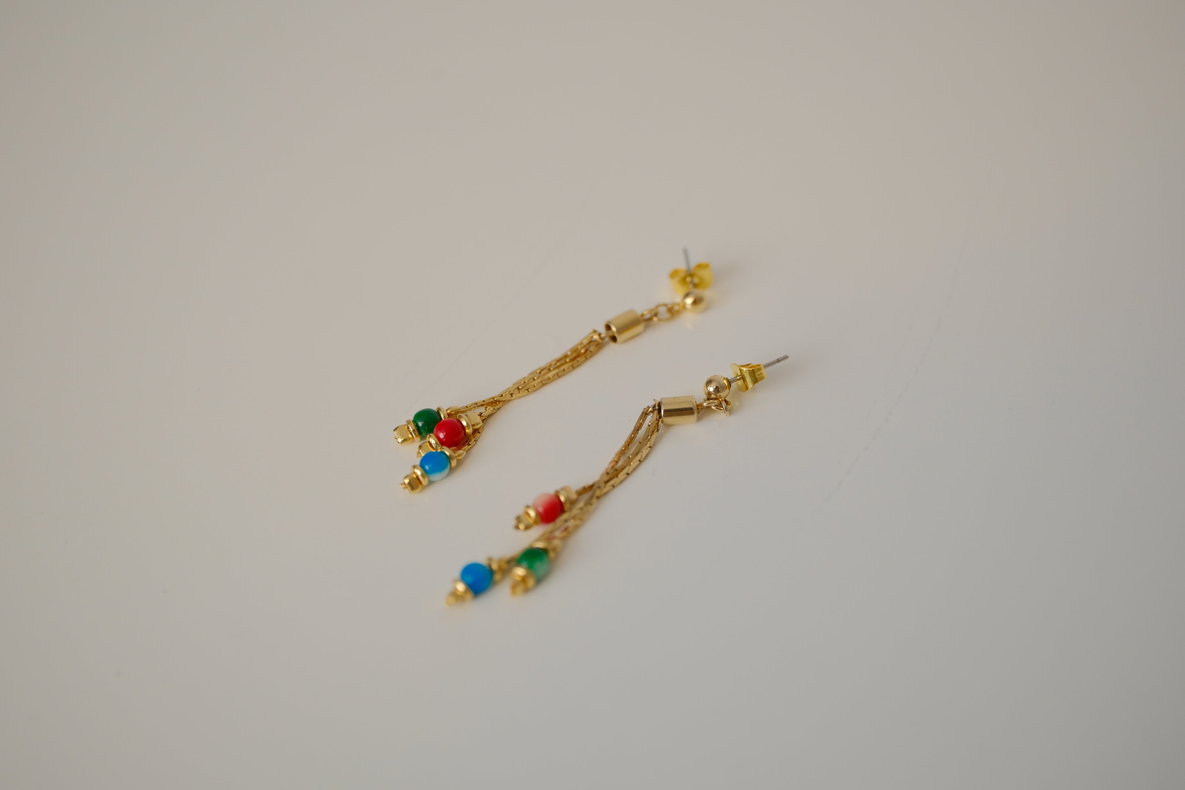 Vintage three-strand tassel earrings