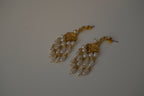 Vintage chandelier gold tone earrings