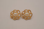 Vintage 1980s Richelieu open-work floral earrings (pierced ears)