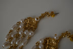 Vintage chandelier gold tone earrings