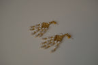 Vintage chandelier gold tone earrings