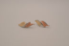 Vintage silver-tone abstract modern swirl earrings