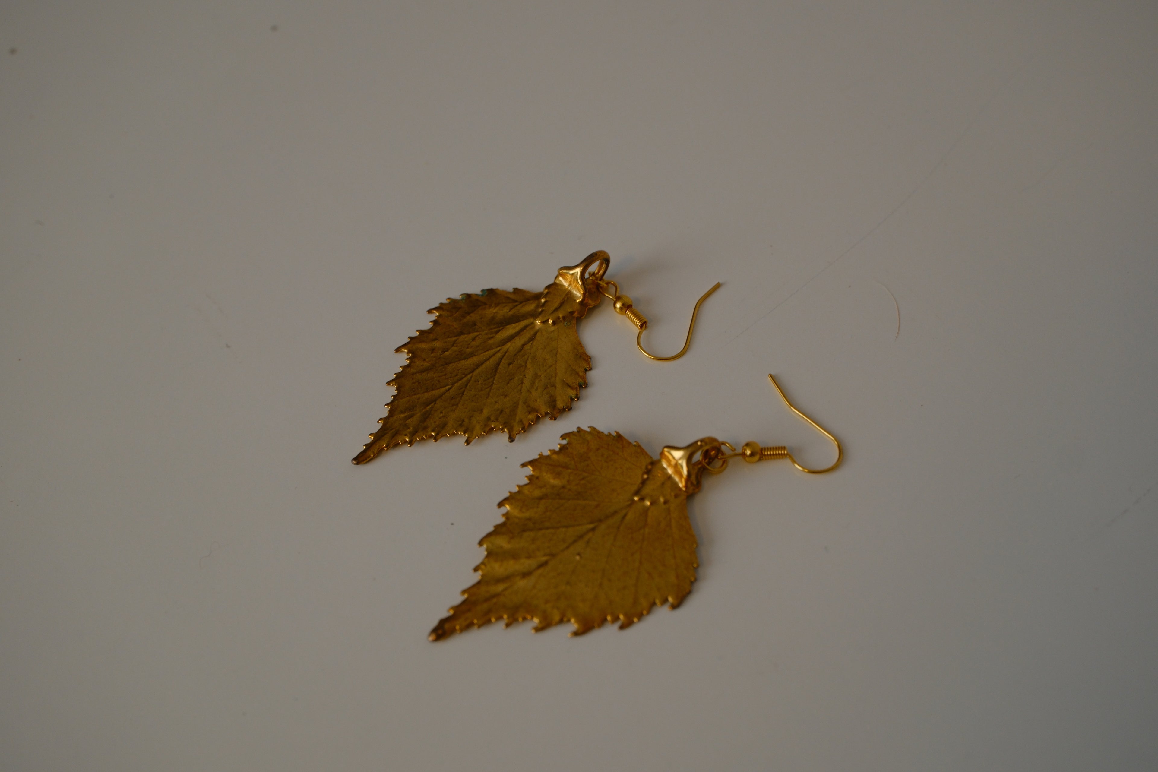 Vintage Gold tone Leaf earrings